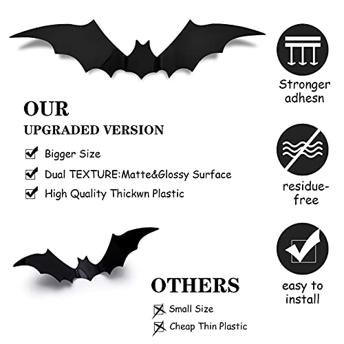Halloween Decorations 3D Bats 96 Pcs, Halloween Decorations Outdoo...