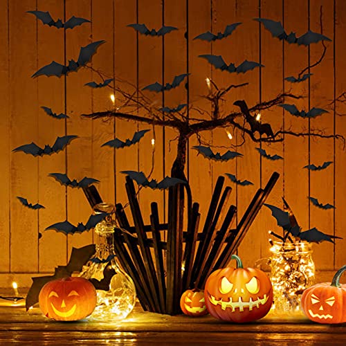Halloween Decorations 3D Bats 96 Pcs, Halloween Decorations Outdoo...