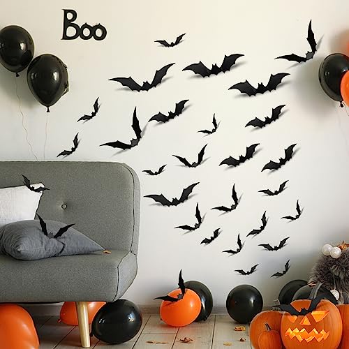 Halloween Decorations 3D Bats 96 Pcs, Halloween Decorations Outdoo...