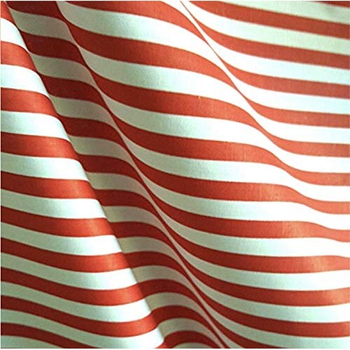 1/2 Striped Poly Cotton 58/60 Wide Fabric by The Yard Red and ...