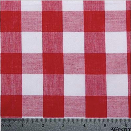 Checkered 1” Gingham Poly Cotton Buffalo Check Fabric by The Yard,...