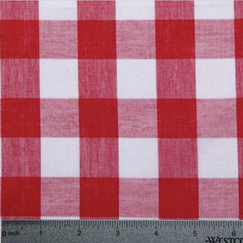 Checkered 1” Gingham Poly Cotton Buffalo Check Fabric by The Yard,...