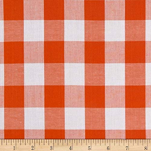 Checkered 1” Gingham Poly Cotton Buffalo Check Fabric by The Yard,...