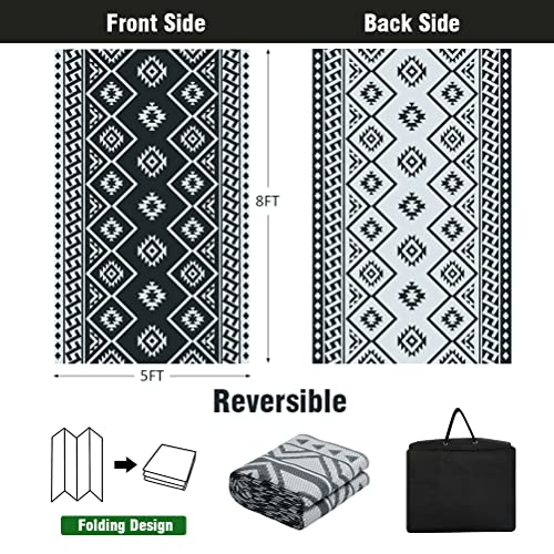 LILIOFFIC Reversible Mats - Plastic Straw Rug, 5 x 8 Outdoor Rug...