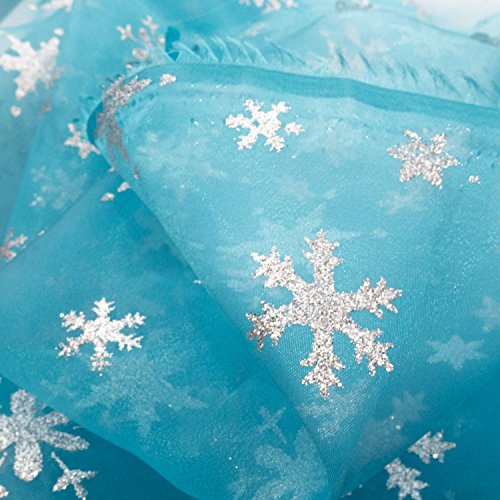 Frozen Inspired Light Blue Organza with Glitter Silver SnowFlakes ...