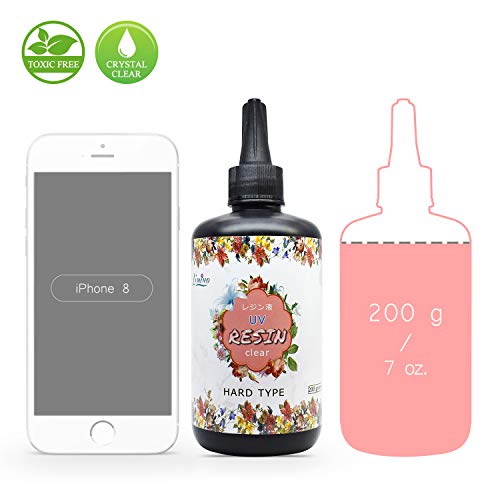 UV Resin - 200g Crystal Clear Ultraviolet Curing Epoxy Resin for D...