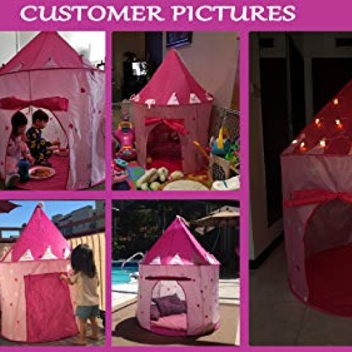 Kids Play Tent with Light Princess Castle Children Playhouse Bonus...