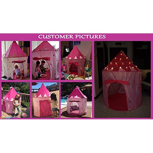 Kids Play Tent with Light Princess Castle Children Playhouse Bonus...
