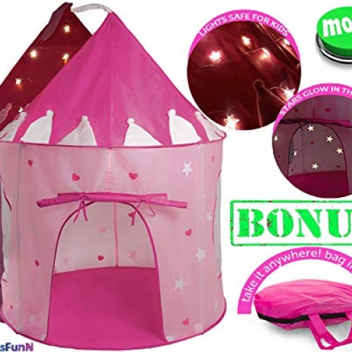 Kids Play Tent with Light Princess Castle Children Playhouse Bonus...