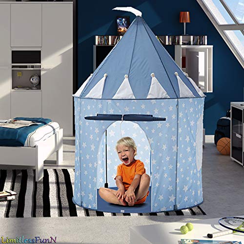 LimitlessFunN Kids Play Tent Bonus Star Lights & Carrying Case P...