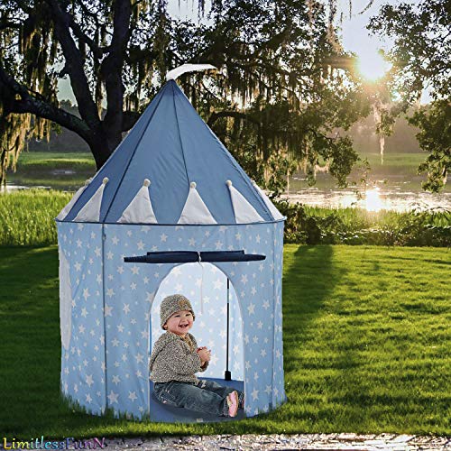 LimitlessFunN Kids Play Tent Bonus Star Lights & Carrying Case P...