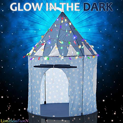LimitlessFunN Kids Play Tent Bonus Star Lights & Carrying Case P...