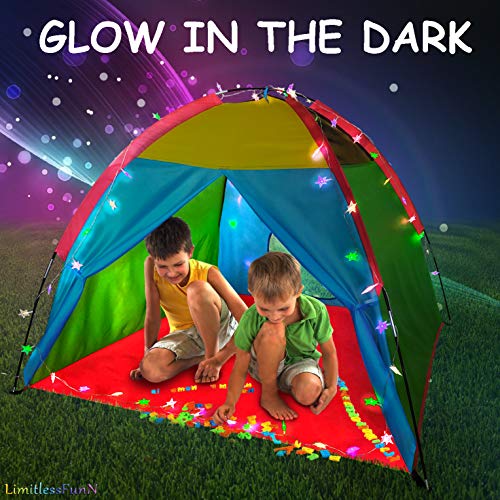 LimitlessFunN Rainbow Kids Play Tent with Star Lights for Girls & ...