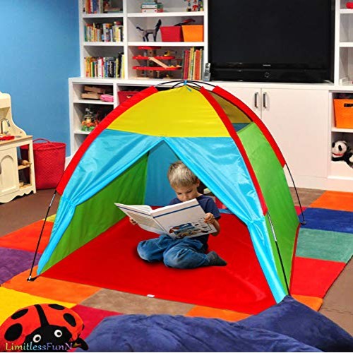 LimitlessFunN Rainbow Kids Play Tent with Star Lights for Girls & ...
