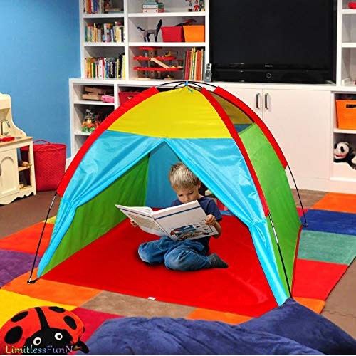 LimitlessFunN Rainbow Kids Play Tent with Star Lights for Girls & ...