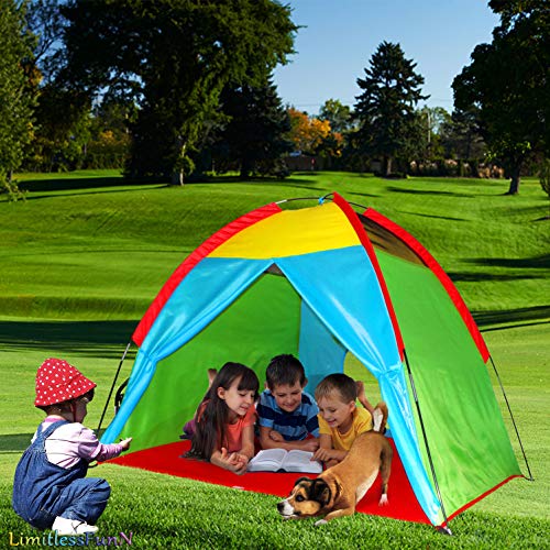 LimitlessFunN Rainbow Kids Play Tent with Star Lights for Girls & ...
