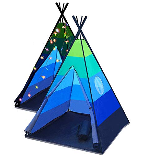 LimitlessFunN Teepee Kids Play Tent Bonus Star Lights & Carrying C...