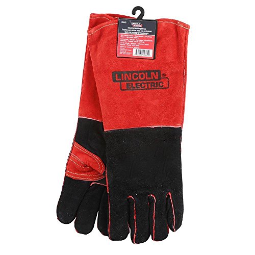 Lincoln Electric KH643 Leather Welding Gloves, One Size, Red