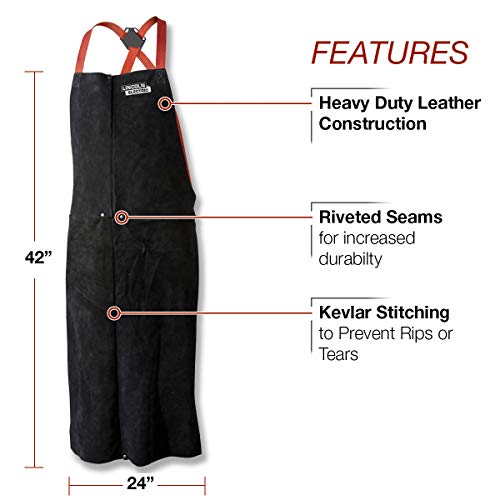 Lincoln Electric Leather Welding Apron | 42 Length | Adjustable F...