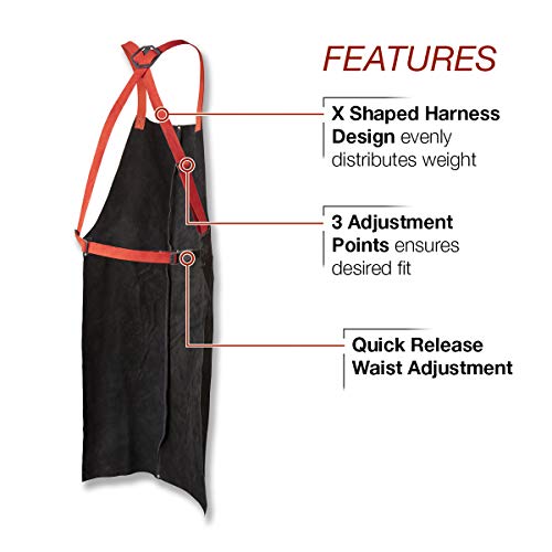Lincoln Electric Leather Welding Apron | 42 Length | Adjustable F...