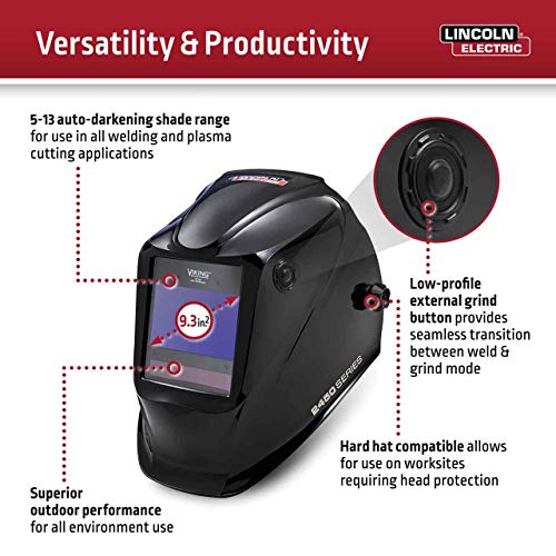 Lincoln Electric Viking 2450 Black, Auto Darkening Welding Helmet ...