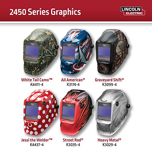 Lincoln Electric Viking 2450 Black, Auto Darkening Welding Helmet ...