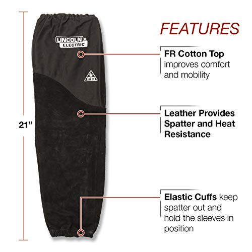 Lincoln Electric Welding Sleeves | Split Leather & Flame Resistant...