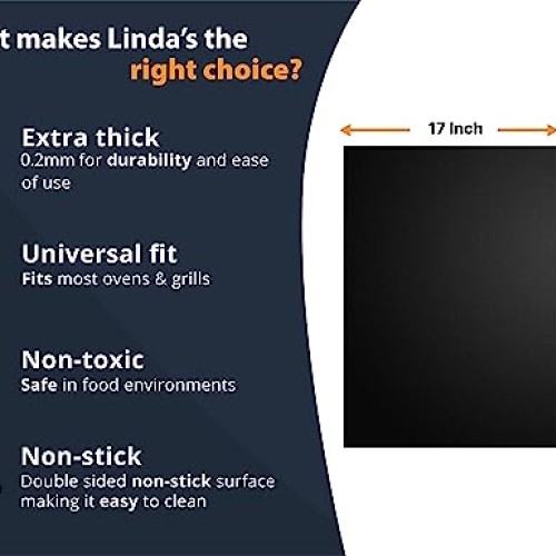 Oven Liners for Bottom of Oven - 2 Pack Large Heavy Duty Mats, 17”...