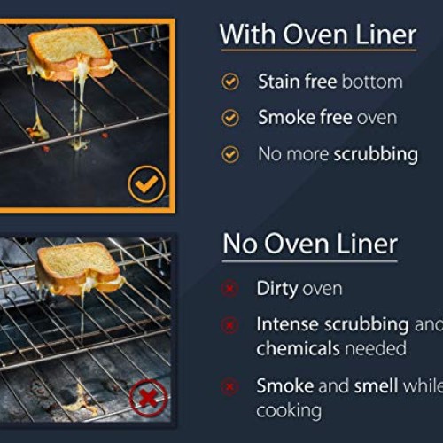 Oven Liners for Bottom of Oven - 2 Pack Large Heavy Duty Mats, 17”...