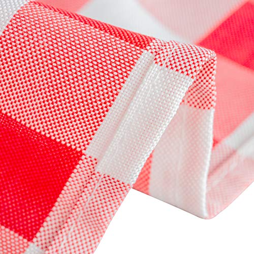 LinenTablecloth 60 x 126-Inch Rectangular Polyester Tablecloth Red...