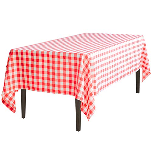 LinenTablecloth 60 x 126-Inch Rectangular Polyester Tablecloth Red...