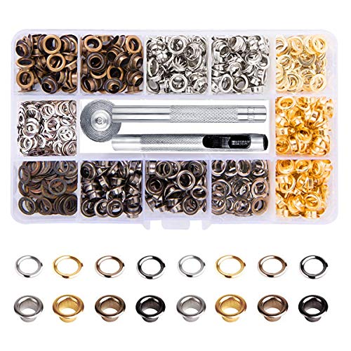 Metal Grommets Kit 3/16 inch Meikeer 400Pcs Metal Eyelets Kits Sho...
