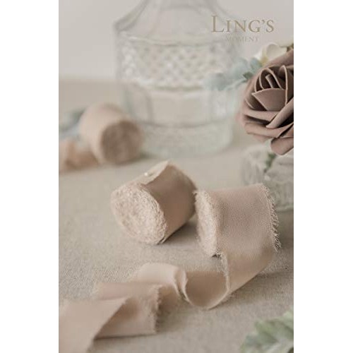 Lings moment Handmade 1.5 Chiffon Silk-Like Ribbon Frayed Edges ...