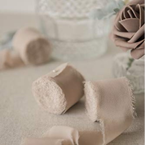 Lings moment Handmade 1.5 Chiffon Silk-Like Ribbon Frayed Edges ...