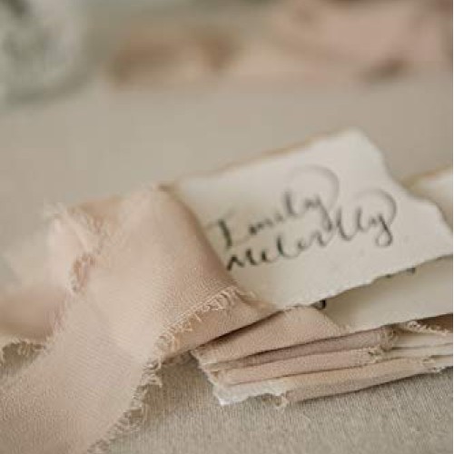 Lings moment Handmade 1.5 Chiffon Silk-Like Ribbon Frayed Edges ...