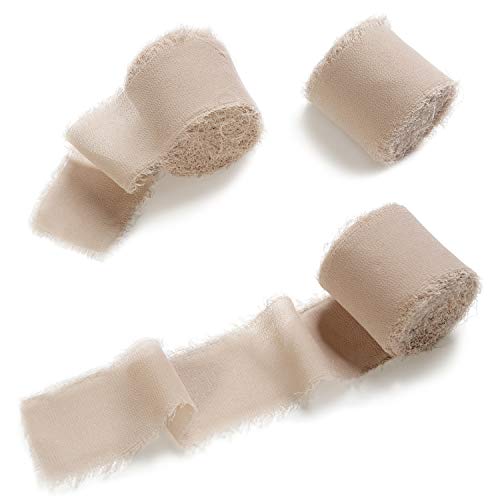 Lings moment Handmade 1.5 Chiffon Silk-Like Ribbon Frayed Edges ...