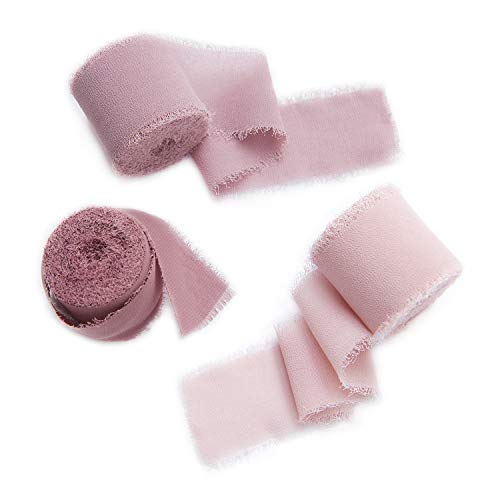 Lings moment Handmade 1.5 Chiffon Silk-Like Ribbon Frayed Edges ...