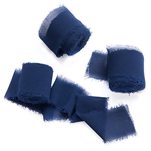 Lings moment Handmade 1.5 Chiffon Silk-Like Ribbon Frayed Edges ...