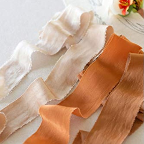 Lings moment Handmade Fringe Chiffon Silk-Like Ribbon Smooth Ribb...