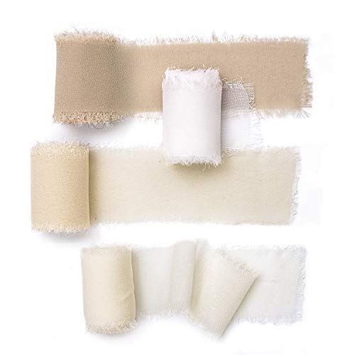 Lings moment Handmade Fringe Chiffon Silk-Like Ribbon Smooth Ribb...
