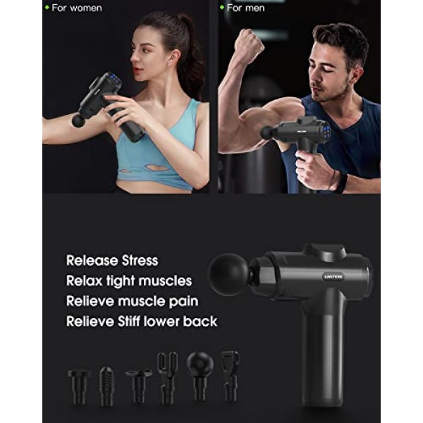 LINGTENG Muscle Massage Gun, Electric Percussion Massage Gun with ...
