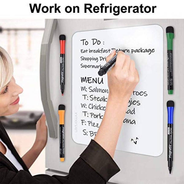 Linkbro Magnetic Dry Erase Markers - Fine Tip, Assorted Colors, 8 ...