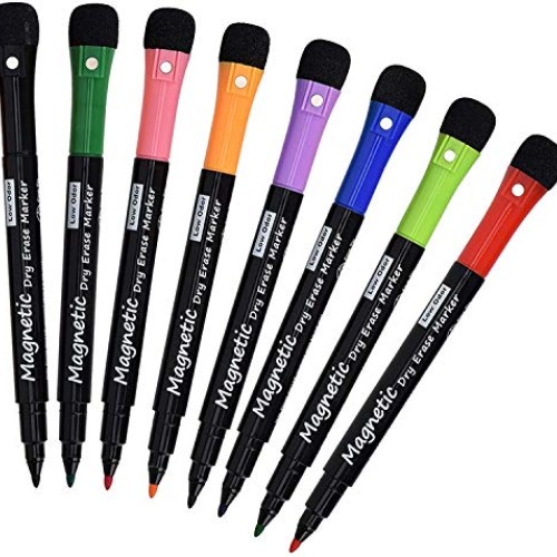 Linkbro Magnetic Dry Erase Markers - Fine Tip, Assorted Colors, 8 ...