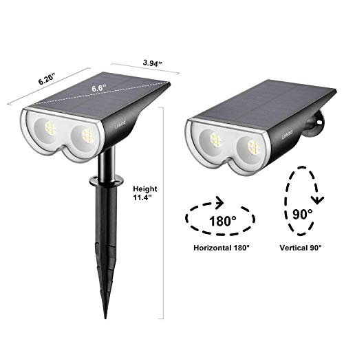 Linkind 16 LEDs Solar Landscape Spotlights, Dusk-to-Dawn IP67 Wate...