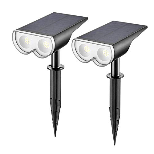 Linkind 16 LEDs Solar Landscape Spotlights, Dusk-to-Dawn IP67 Wate...