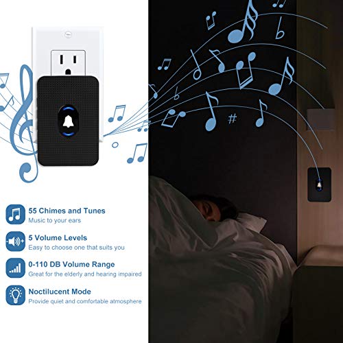 Wireless Door Bell, Waterproof Doorbell Chime for Home, Door Bell ...