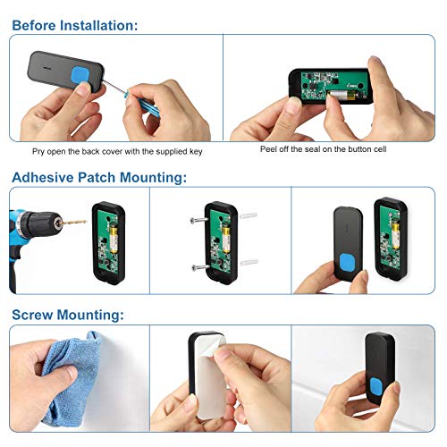 Wireless Door Bell, Waterproof Doorbell Chime for Home, Door Bell ...
