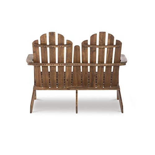 Linon Jayde Adirondack Double Bench, Teak