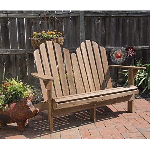 Linon Jayde Adirondack Double Bench, Teak