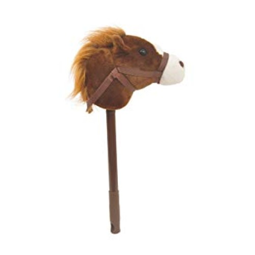 Linzy Adjustable Horse Stick with Sound, Dark Brown, 36